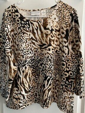 Alfred Dunner Leopard Print Top -XL